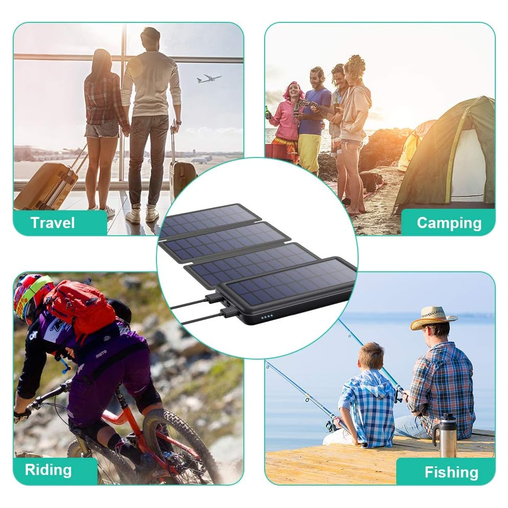 Power Bank Solar Recargable 4 Paneles